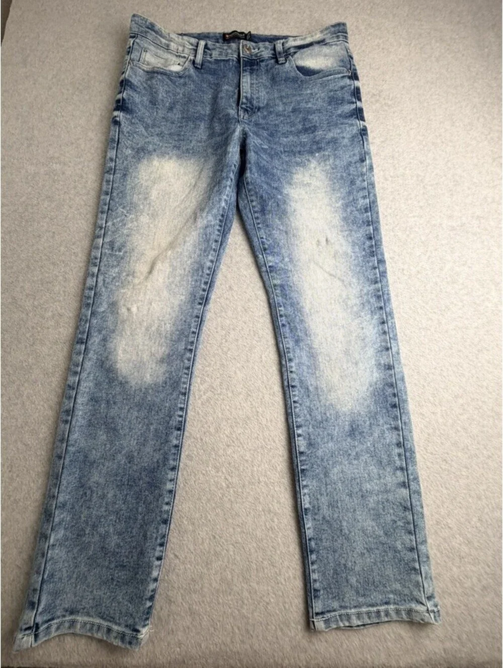 Southpole Mens Skinny Jeans 36x32 Acid Wash Blue Stretch Denim 5 Pocket